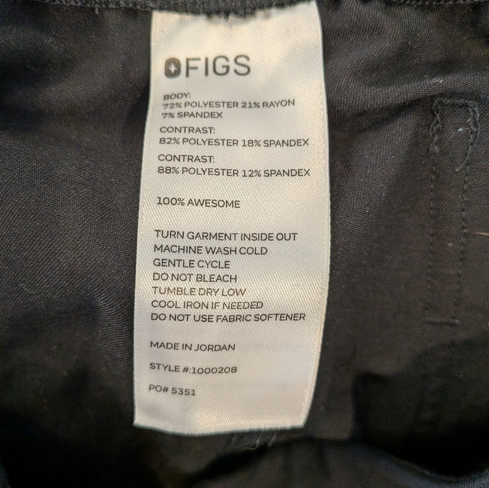 FIGS Zamora Jogger Scrub Pants Black Women's Size L Nurse CNA Medical Uniform - Picture 12 of 12